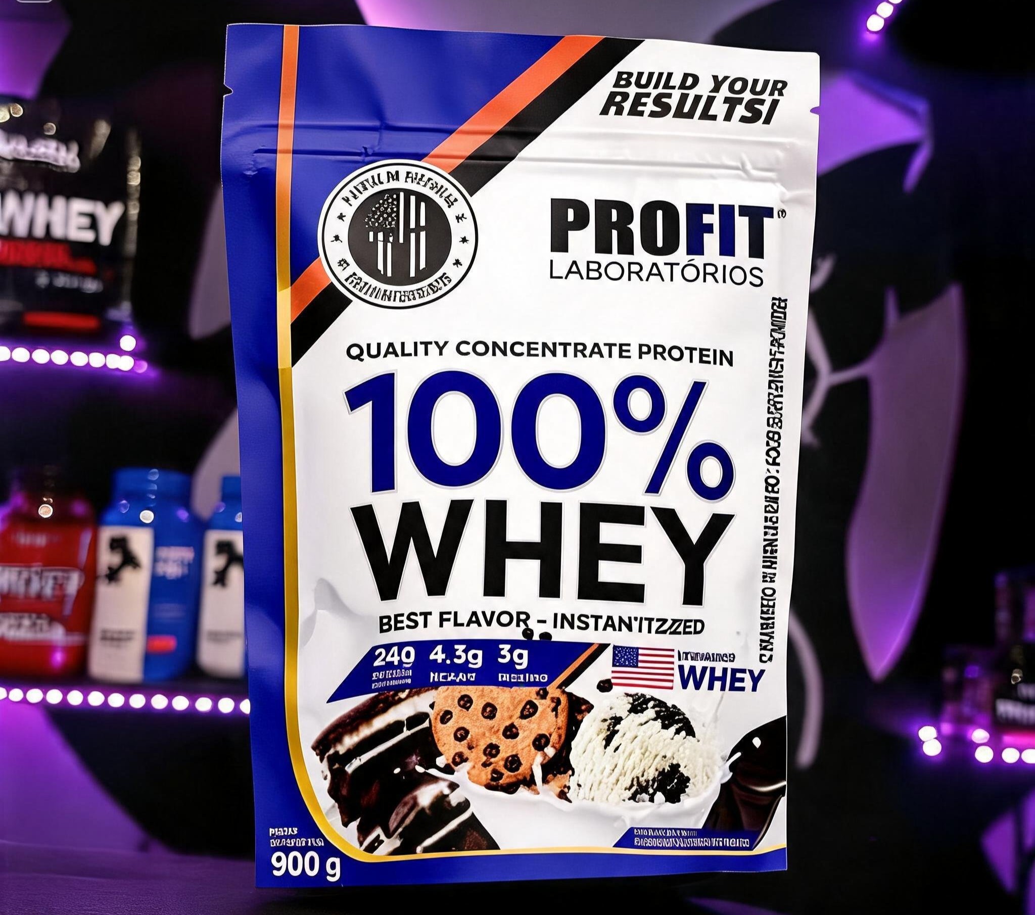 Whey Concentrado Profit 900g - frente